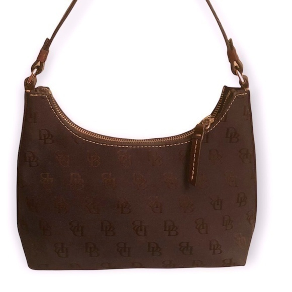 DOONEY and bourke brown & blue mini hobo bag